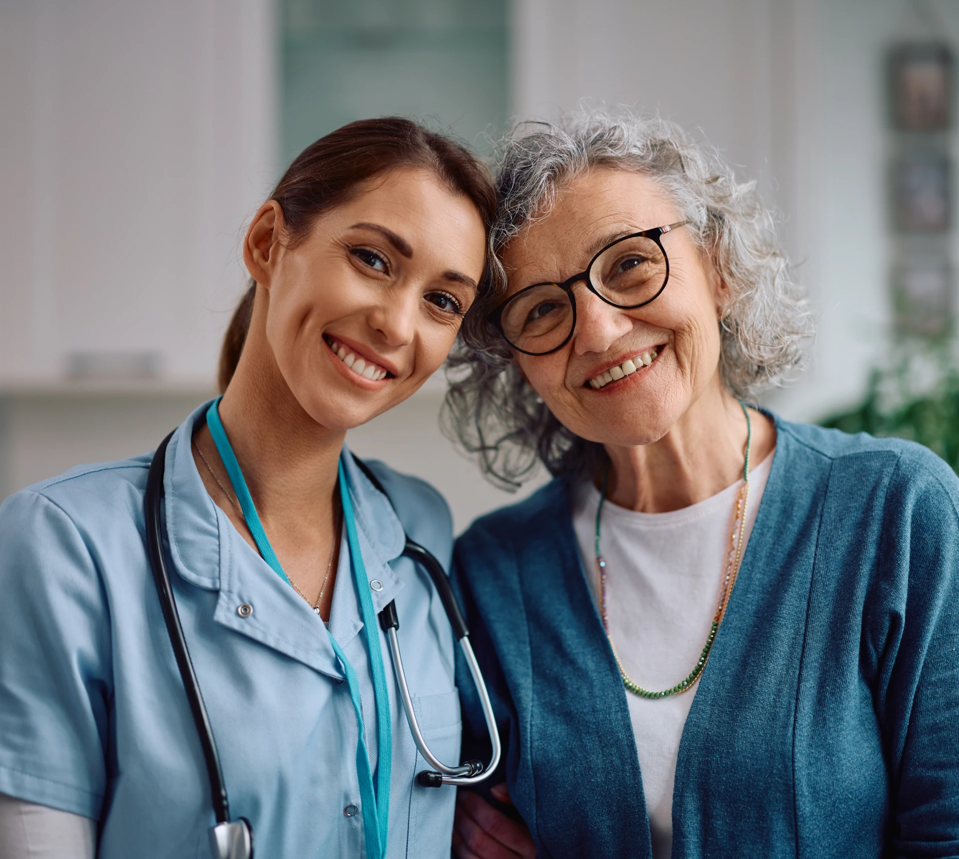 Healthcare professional with senior patient
