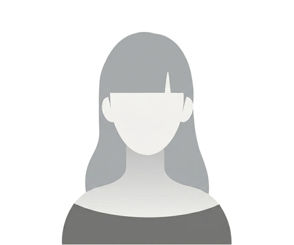 Female silhouette of a person on white background